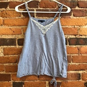 American Eagle blue tank top.